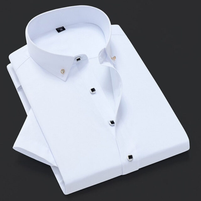 Men’s Formal Shirt Short Sleeve Diamond Button